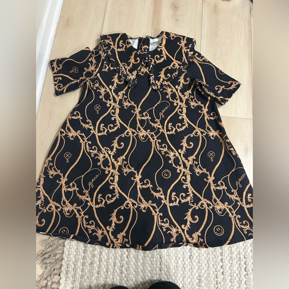 Ganni print denim Dress size 38